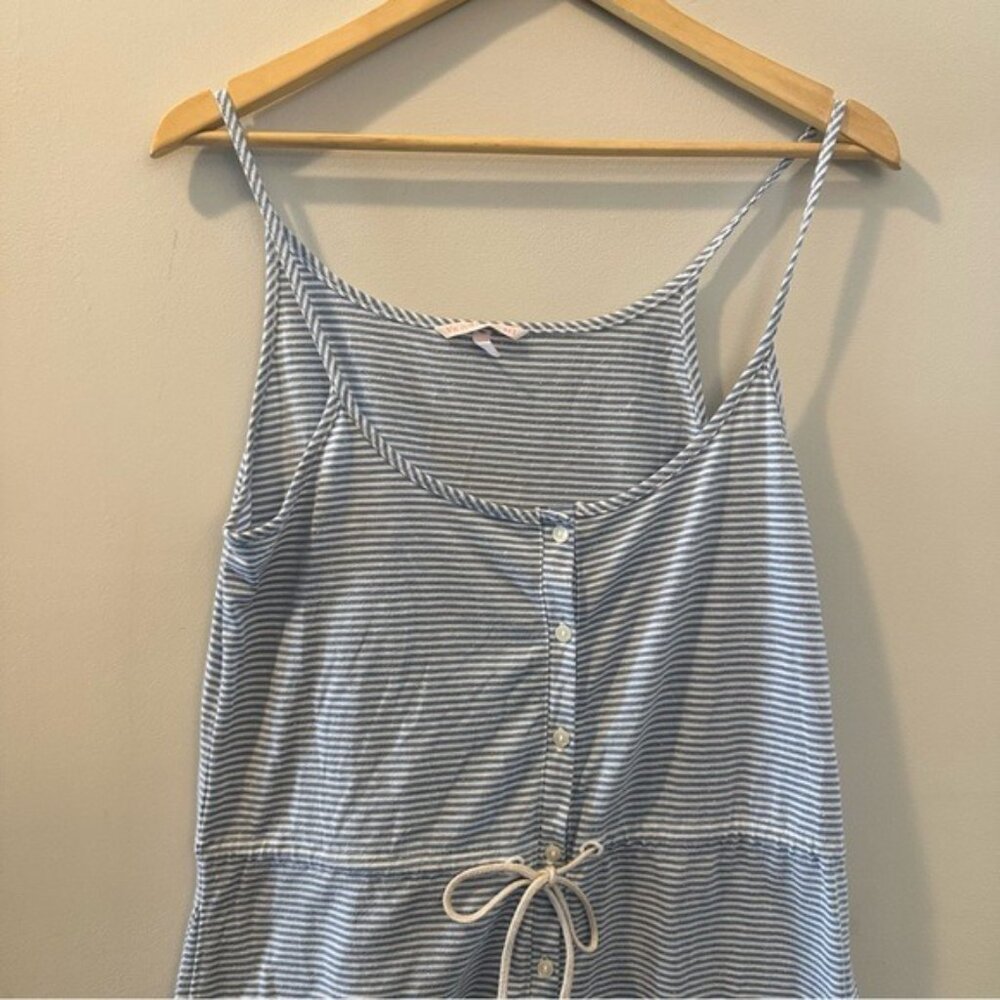 Victoria’s Secret Blue Striped Button Front Drawstring Cami Dress Size Small - Picture 4 of 11